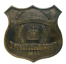 Load image into Gallery viewer, 1940s SPARROWS POINT POLICE PISTOL TOURNAMENT Bronze Plaque Sign Baltimore Md