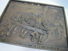 Load image into Gallery viewer, 1930s DEHLS & STEIN NEWARK NJ Bar Pub Tavern Scene Bronze Plaque Sign Ornate