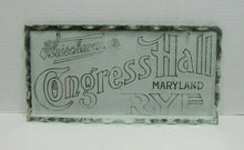 Load image into Gallery viewer, FLEISCHMANN'S CONGRESS HALL MARYLAND RYE Chip Scallop Glass Pre Prohibition Sign