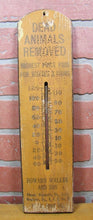 Load image into Gallery viewer, DEAD ANIMALS REMOVED Highest Price Paid WALKER & SON PA Old Thermometer Sign