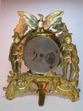 Load image into Gallery viewer, ARMY NAVY AMERICAN EAGLE Antique early 1900s Figural Cast Iron Brass Wash Clock