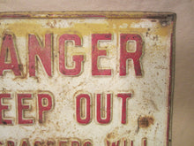 Load image into Gallery viewer, DANGER KEEP OUT US GOVERNMENT RESERVATION Old Retired Embossed Metal Sign