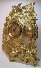 Load image into Gallery viewer, ARMY NAVY AMERICAN EAGLE Antique early 1900s Figural Cast Iron Brass Wash Clock