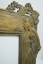 Load image into Gallery viewer, Art Nouveau Lovely Maiden Butterflies Flowers Antique Decorative Arts Frame