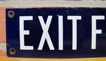 Load image into Gallery viewer, EXIT FRONT END Original Old Porcelain Ad Sign TROLLEY SUBWAY CABOOSE TRAIN RR