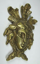 Load image into Gallery viewer, 19c Antique Brass Face Figural Head Decorative Arts Hardware Element High Relief