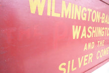 Load image into Gallery viewer, WILMINGTON BALTIMORE WASHINGTON & SILVER COMET Old Train RR Station Sign 2 Sided