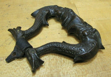 Load image into Gallery viewer, Koi Dauphin Devil Fish Antique Bronze Door Knocker Pull Ornate Hardware Element