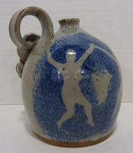Load image into Gallery viewer, NUDE DANCING NYMPHS Studio Art Pottery Sm Stoneware Jug Pigtail Handle Signed