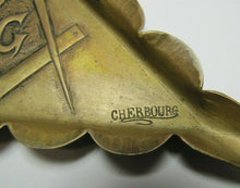 Load image into Gallery viewer, Masonic Freemasons signed Hamel Cherbourg Antique Brass Copper Advertising Tray