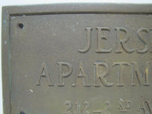 Load image into Gallery viewer, JERSEY APARTMENTS Old Brass Building Plaque Sign ASBURY PARK New Jersey Shore Ad