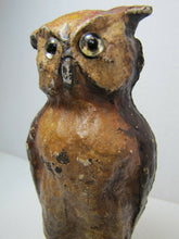 Load image into Gallery viewer, OWL Antique Cast Iron Glass Eyes Figural Bird Doorstop Decorative Art Statue