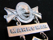 Load image into Gallery viewer, REMINGTON ARMS UNION METALLIC CARTRIDGE Co MARKSMAN Antique Pin Medallion D&C NY
