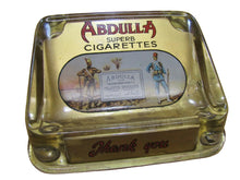 Load image into Gallery viewer, ABDULLA CIGARETTES Old Tobacco Ad ROG Glass Change Receiver Tray Cigar Sign Card
