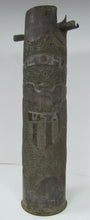 Load image into Gallery viewer, 1934 HAWAII SCHOFIELD BKS HAW HULA GIRL EAGLE USA SHIELD Trench Folk Art Shell