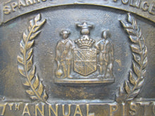 Load image into Gallery viewer, 1940s SPARROWS POINT POLICE PISTOL TOURNAMENT Bronze Plaque Sign Baltimore Md