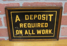 Load image into Gallery viewer, A DEPOSIT REQUIRED ON ALL WORK Original Old Reverse on Glass Wooden Framed Sign