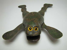 Load image into Gallery viewer, FROG Folk Art Fishing Decoy RAF Robert Allen Francis Adirondacks NY 1950s Statue