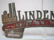 Load image into Gallery viewer, LINDEN NJ INDUSTRY'S METROPOLIS Vanity LIcense Plate Topper Sign Souvenir Ad