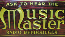 Load image into Gallery viewer, MUSIC MASTER RADIO REPRODUCER Original Old Ad Sign Whitehead Hoag Newark NJ