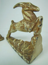 Load image into Gallery viewer, ART DECO ANTELOPE Bookends LITTCO FDRY Ornate Cast Iron Decorative Art Statues