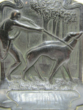 Load image into Gallery viewer, HUNTRESS GREYHOUNDS WHIPPETS FOREST Antique Bronze Clad Decorative Art Bookends