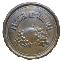 Load image into Gallery viewer, FRUIT OF THE LOOM Old Lg Embossed Brass Bronze Plaque Sign Underwear Advertising