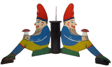 Load image into Gallery viewer, THREE GNOMES Antique Christmas Tree Pole Stand Hand Painted Metal Wooden Shoes