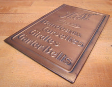 Load image into Gallery viewer, H&W BANDEAUX CORSETTES GIRDLES GARTER BELTS Antique Ad Sign W&H Newark NJ