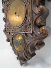 Load image into Gallery viewer, Antique Wooden Carved Evil Face Figural Wall Mount Art Clock Housing Plaque