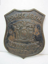 Load image into Gallery viewer, POLICE ASSN SUFFOLK Co NY Old Bronze Plaque Sign retired ornate badge