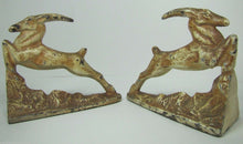 Load image into Gallery viewer, ART DECO ANTELOPE Bookends LITTCO FDRY Ornate Cast Iron Decorative Art Statues