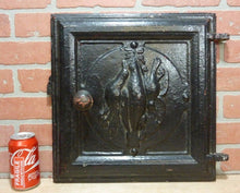 Load image into Gallery viewer, DEAD GAME BIRDS Antique Cast Iron Stove Front Plaque Door RH Decorative Art Sign