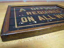 Load image into Gallery viewer, A DEPOSIT REQUIRED ON ALL WORK Original Old Reverse on Glass Wooden Framed Sign