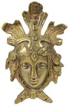 Load image into Gallery viewer, 19c Antique Brass Face Figural Head Decorative Arts Hardware Element High Relief
