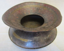 Load image into Gallery viewer, SPITTOON Antique 19c Metal Decorative Arts Old Red Yellow Black Paint Patina