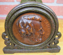 Load image into Gallery viewer, LINCOLN JUDD Mfg Co Antique President Book Rack Bookends Expandable Cast Iron