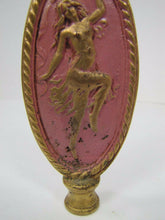 Load image into Gallery viewer, Art Nouveau Finial Nude Topless Dancing Beautiful Nymph Brass Gold Pink