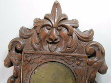Load image into Gallery viewer, Antique Wooden Carved Evil Face Figural Wall Mount Art Clock Housing Plaque