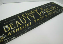 Load image into Gallery viewer, LEDOUX'S BEAUTY PARLOR Old Reverse on Glass Sign Permanent Waving a Specialty
