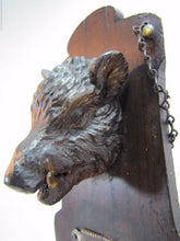 Load image into Gallery viewer, BOARS HEAD Antique Folk Art Match Holder Vesta Safe Striker Wood Plaque Artwork