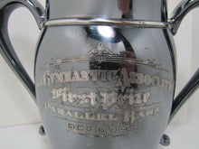 Load image into Gallery viewer, 1895 YALE 1st PRIZE GYMNASTIC Assn PARALLEL BARS Award Trophy Silver Plate