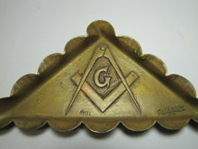 Load image into Gallery viewer, Masonic Freemasons signed Hamel Cherbourg Antique Brass Copper Advertising Tray