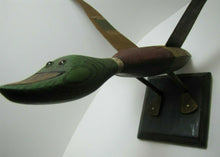 Load image into Gallery viewer, Folk Art Duck Decoy Statue RAF Robert Allen Francis Adirondacks NY 1950s Artwork