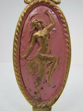 Load image into Gallery viewer, Art Nouveau Finial Nude Topless Dancing Beautiful Nymph Brass Gold Pink