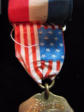 Load image into Gallery viewer, 1883 1912 CAFE MARTIN NEW YORK Souvenir Medallion Flag Ribbon Dieges Clust NY