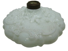 Load image into Gallery viewer, 19c Victorian Spider Webs Leaves Flowers Decorative Arts Milk Glass Oil Lamp