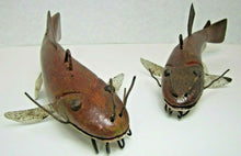 Load image into Gallery viewer, 2 Folk Art Catfish Fishing Decoys RAF Robert Allen Francis Adirondacks NY 1950s