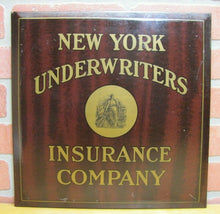 Load image into Gallery viewer, NEW YORK UNDERWRITERS INSURANCE COMPANY Antique Sign American Art Works Ohio
