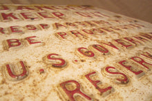 Load image into Gallery viewer, DANGER KEEP OUT US GOVERNMENT RESERVATION Old Retired Embossed Metal Sign